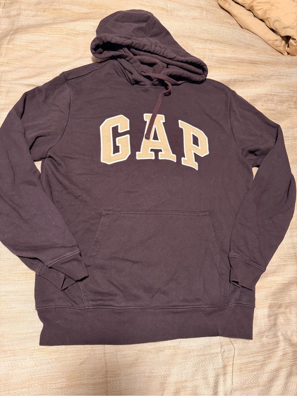 GAP Men's Hoodie in Dark Brown with Tan Logo